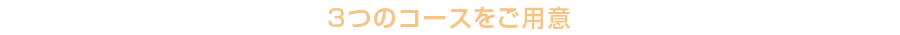 3つのコースをご用意